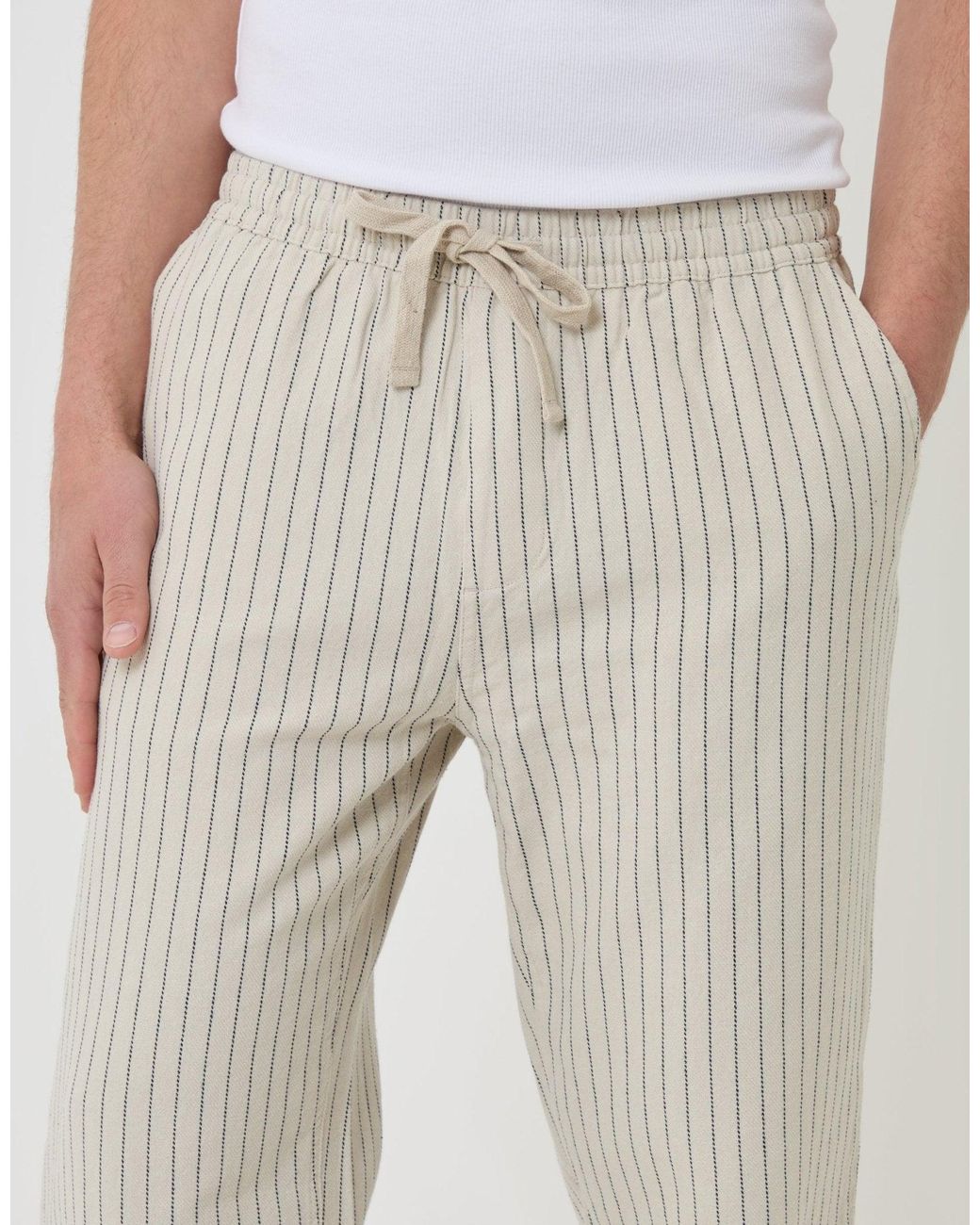 Threadbare Blue Straight Fit Cotton Trousers for men