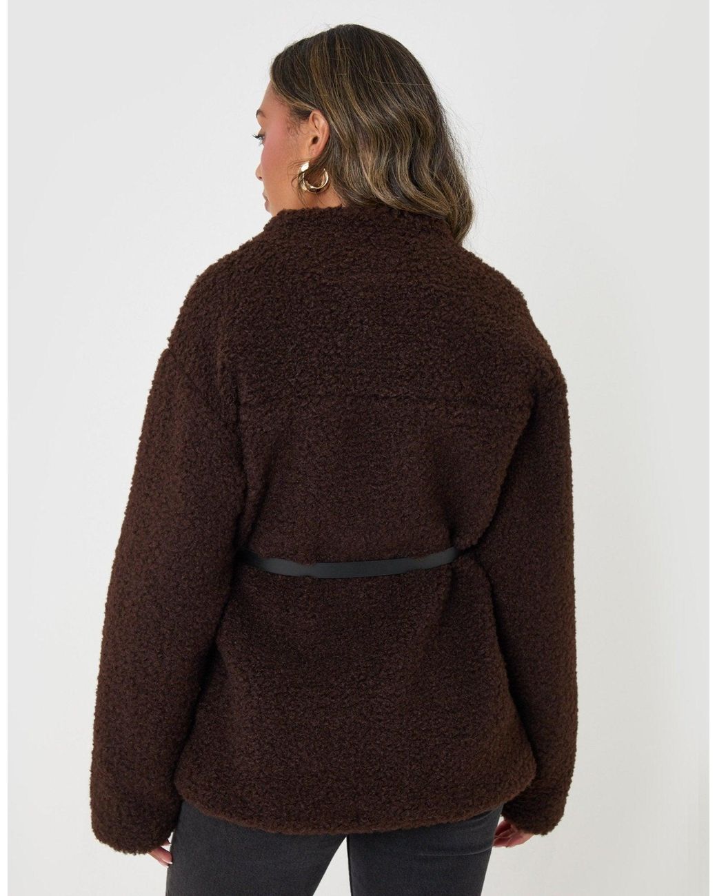 Threadbare Black Borg Belted Wrap Jacket