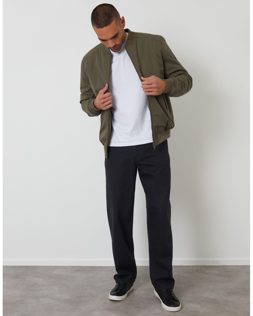 Threadbare Green Padded Bomber Jacket for men