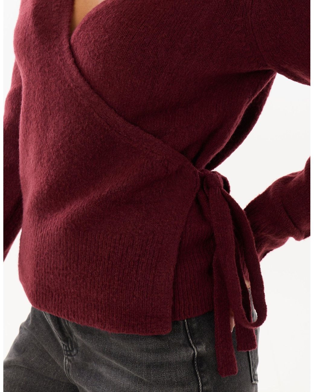 Threadbare Red V Neck Wrap Cardigan