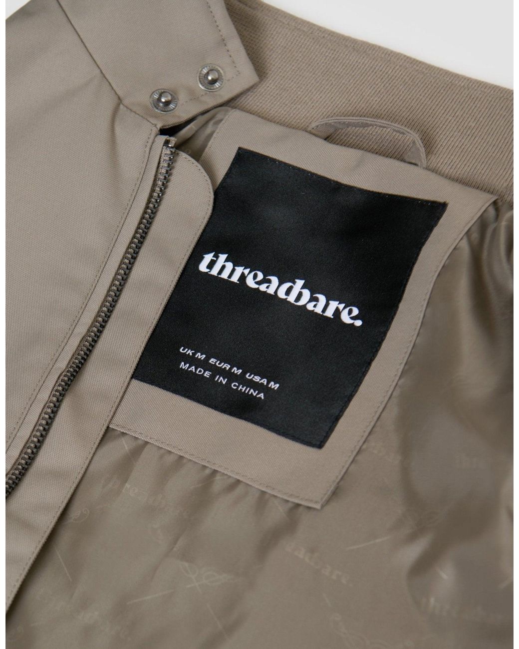 Threadbare Gray Showerproof Zip Up Harrington Jacket for men