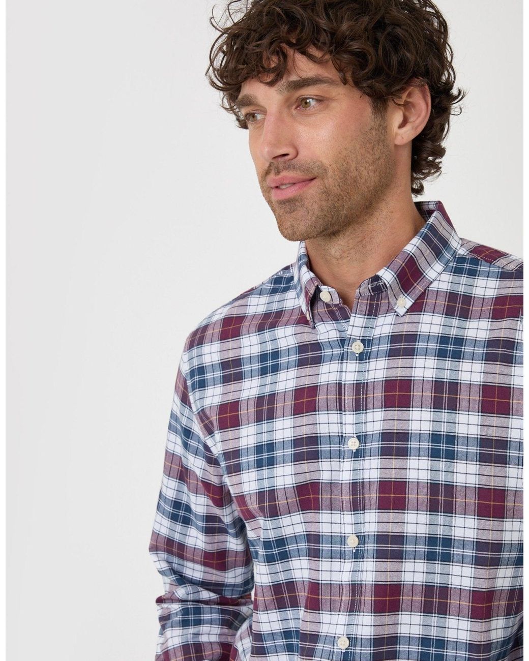 Threadbare Blue Regular Fit Cotton Oxford Shirt for men
