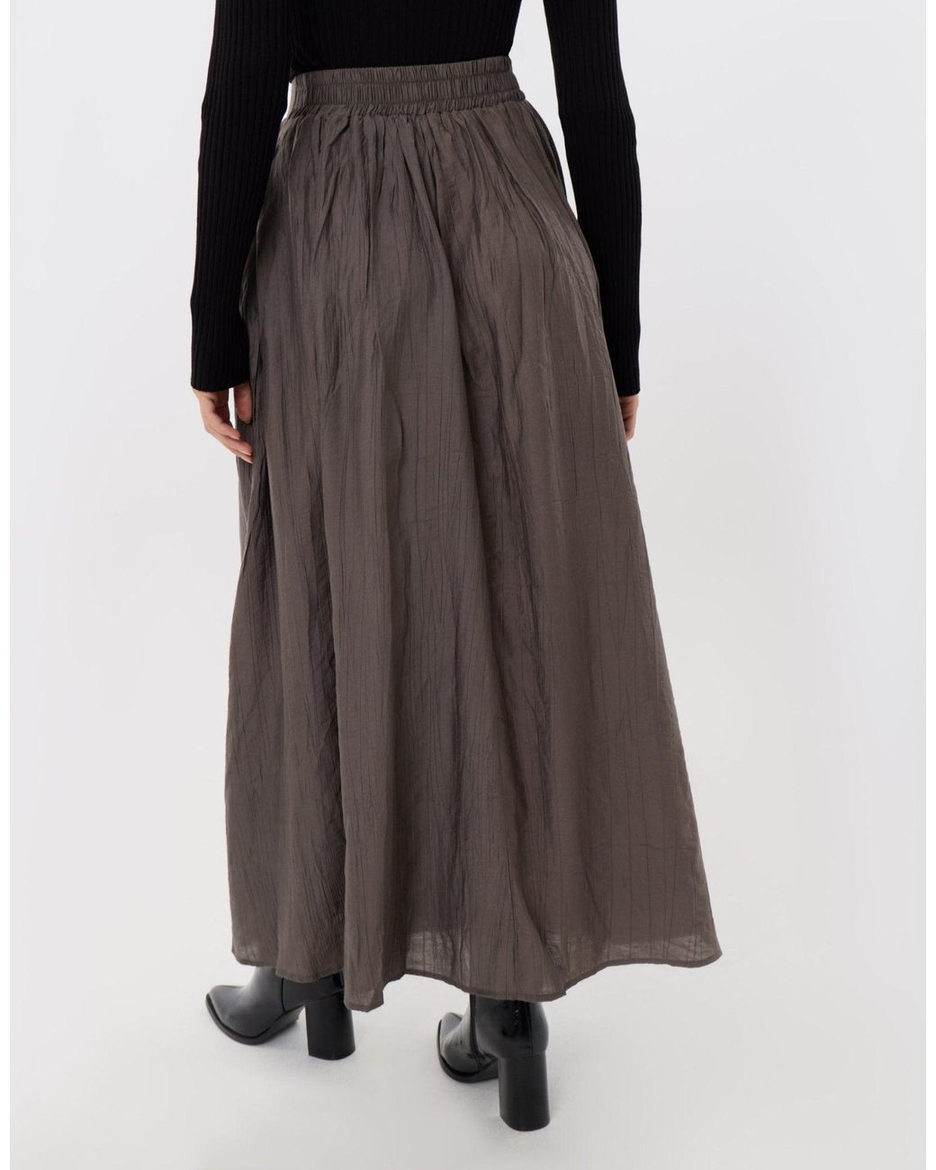Threadbare Gray Envelope Waist Midaxi Skirt