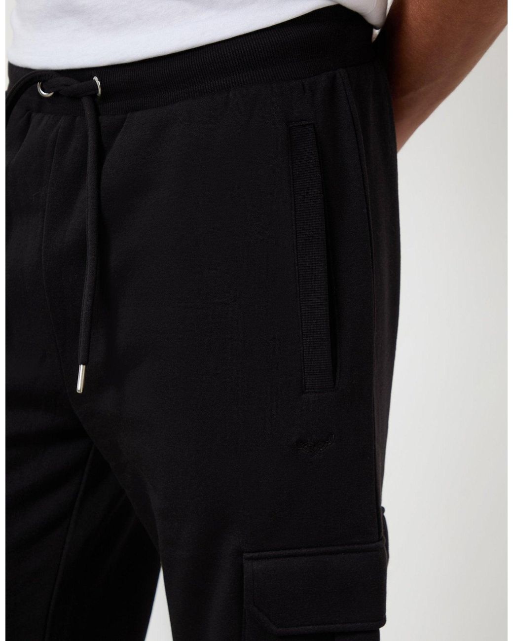 Threadbare Black Cargo Joggers (2 Pack) for men