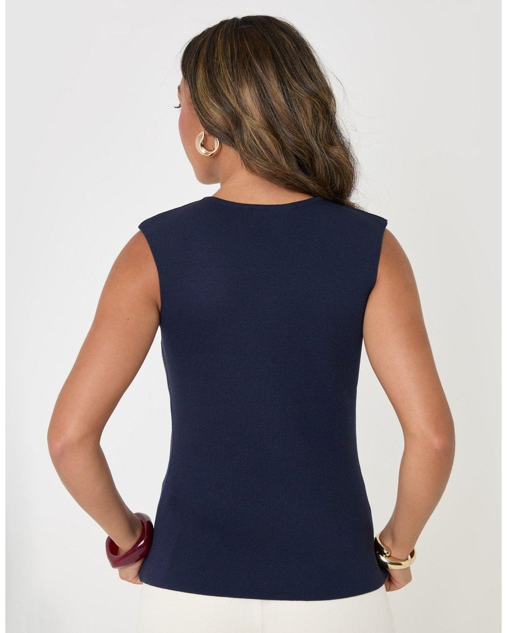 Threadbare Blue Ribbed Knitted Waistcoat