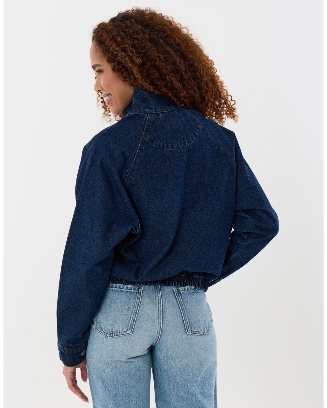 Threadbare Blue Denim Bomber Jacket