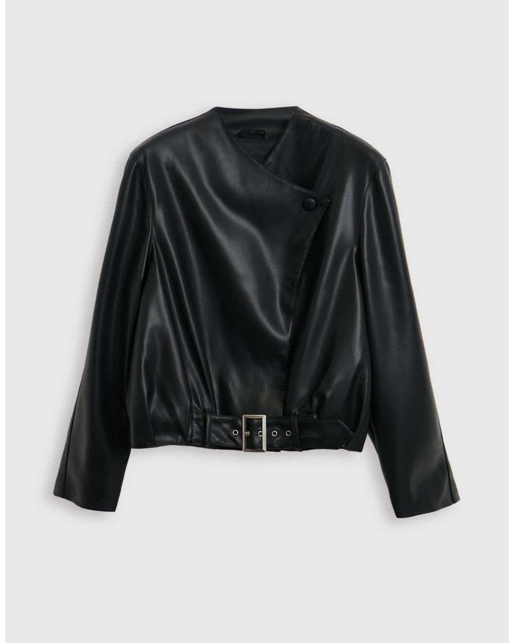 Threadbare Black Faux Leather Bomber Jacket