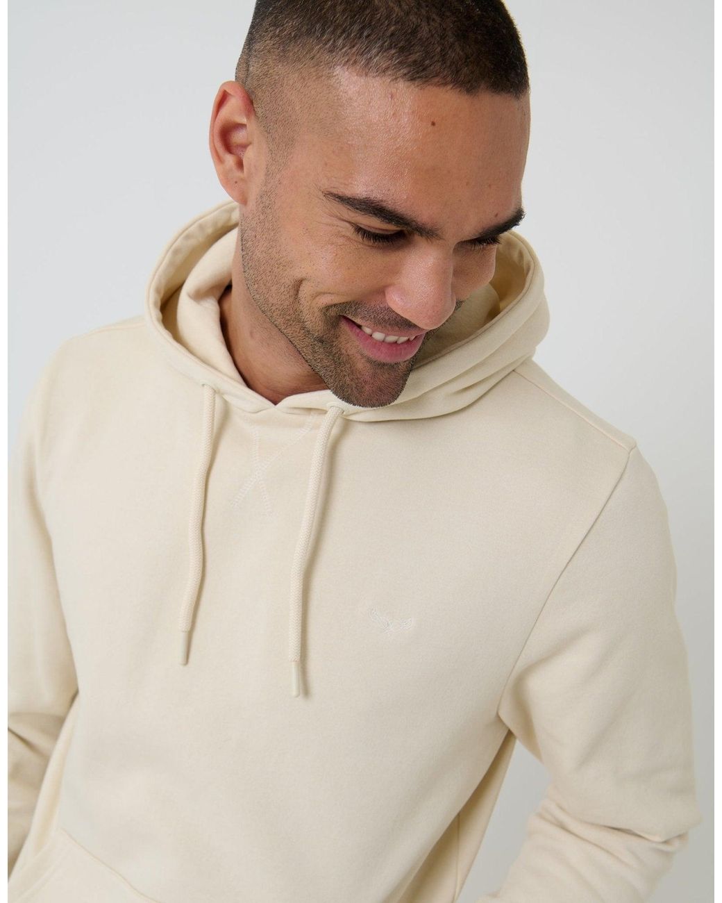 Threadbare Natural The Essential Cotton Rich Overhead Hoodie for men