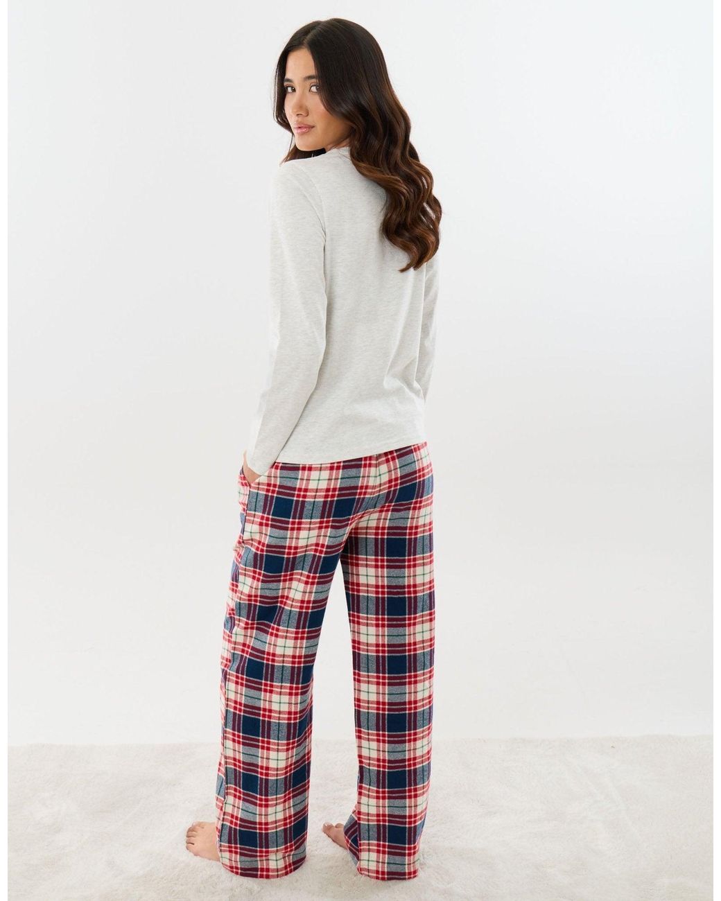 Threadbare Brown Petite Cotton Driving Home For Christmas Pyjama Set