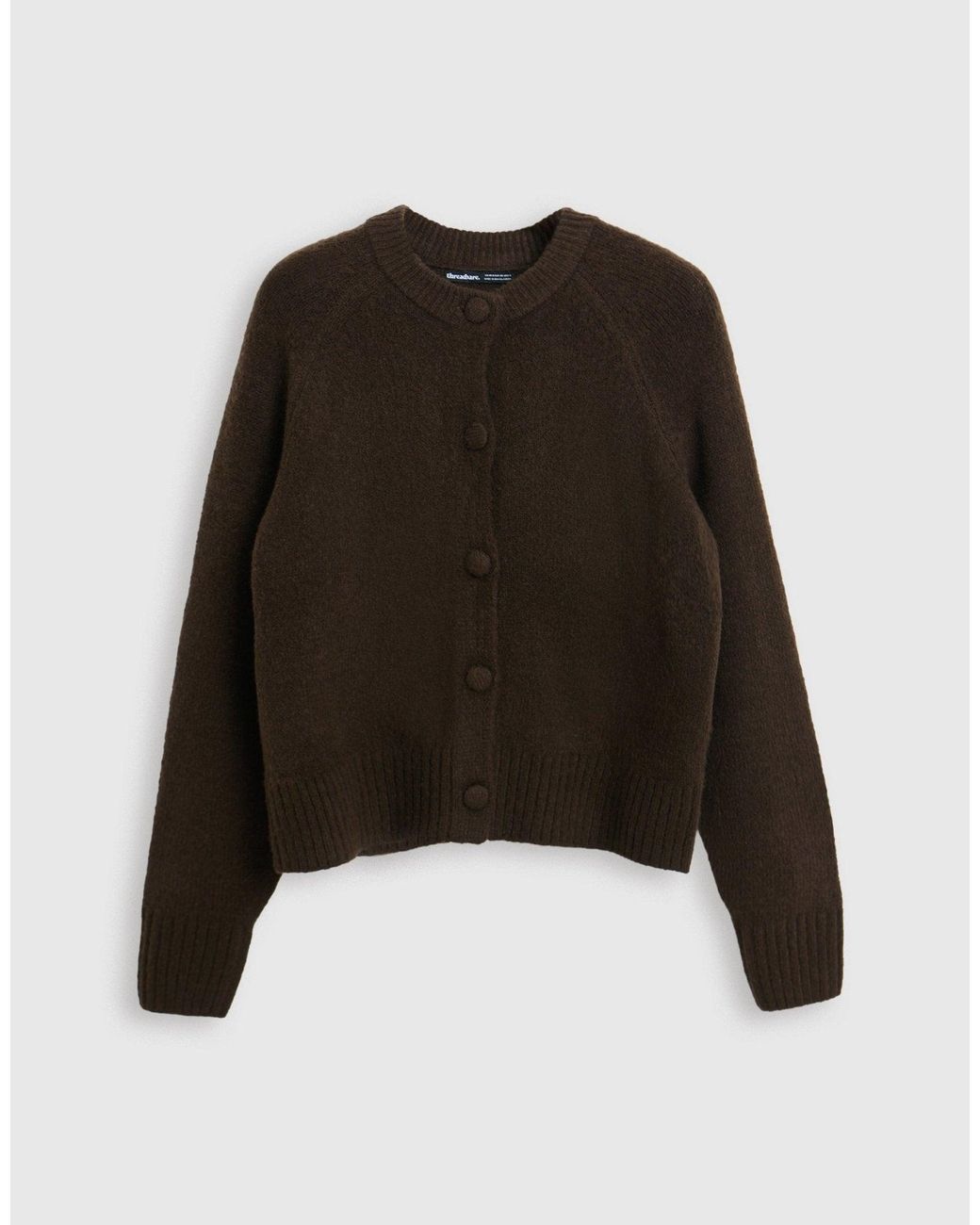 Threadbare Brown The Relaxed Knitted Cardigan