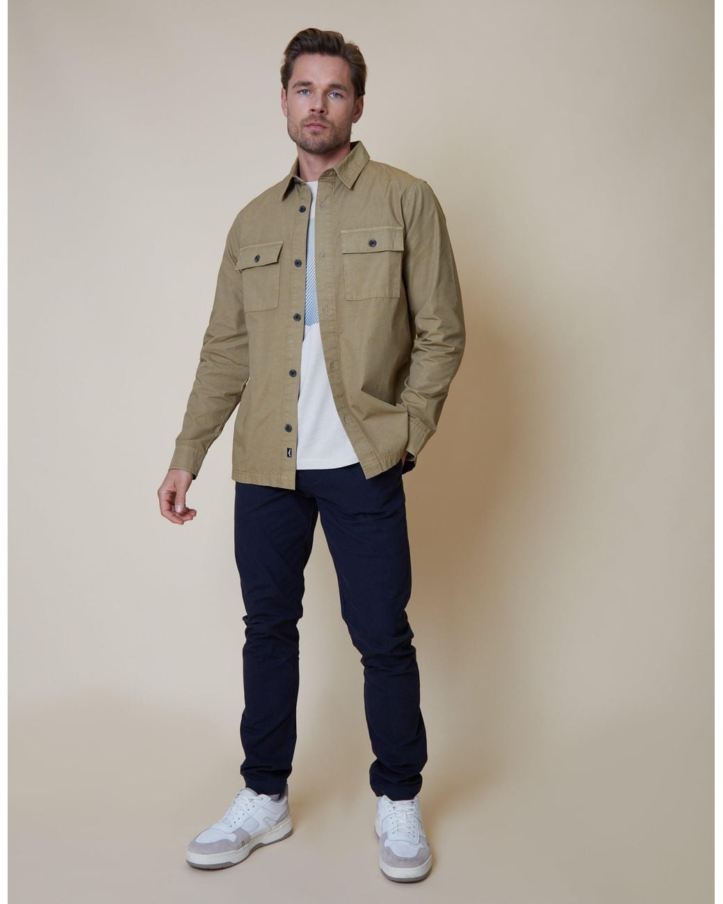 Threadbare Natural Lightweight Shacket for men