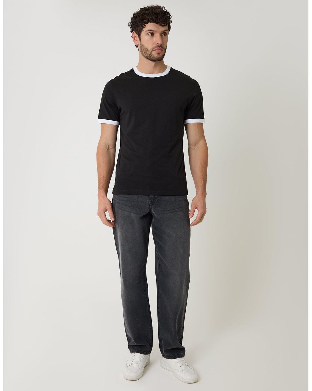 Threadbare Gray 2 Pack Cotton Ringer T-Shirts for men