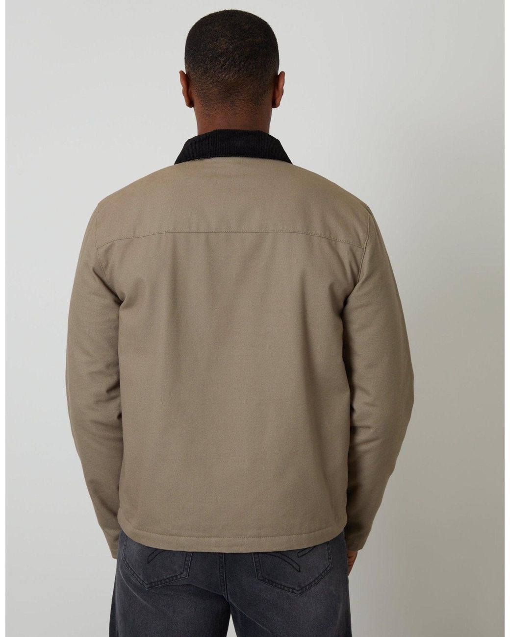 Threadbare Brown Zip-Through Lightweight Jacket With Quilting for men
