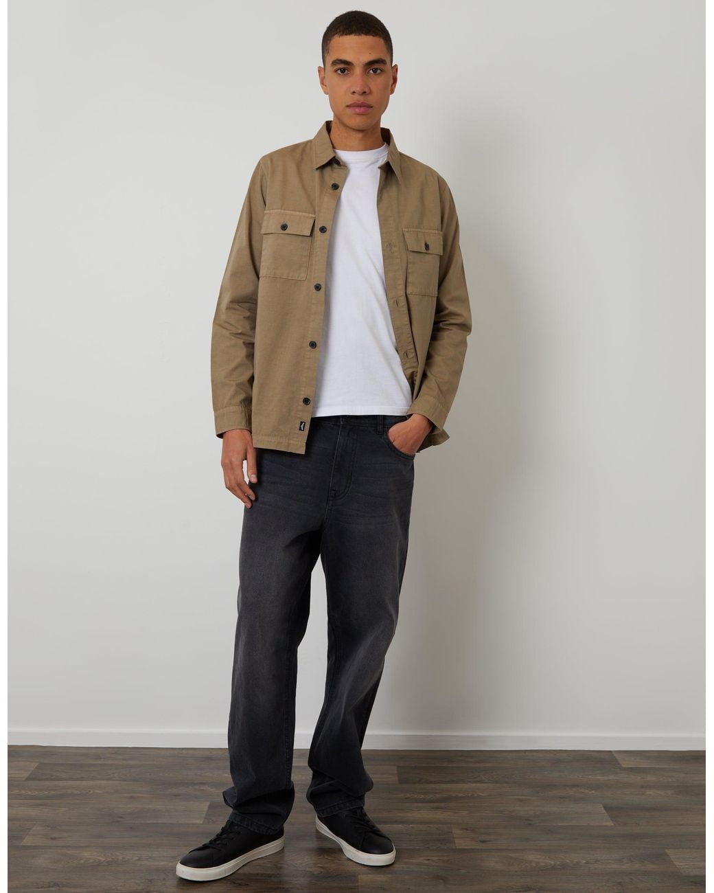 Threadbare Natural Lightweight Shacket for men