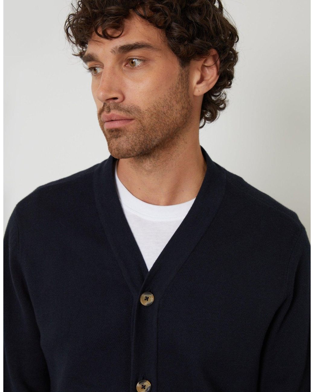Threadbare Blue Knitted Cardigan for men