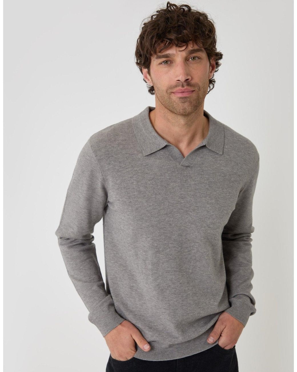 Threadbare Gray Super Soft Trophy Neck Sweatshirt for men