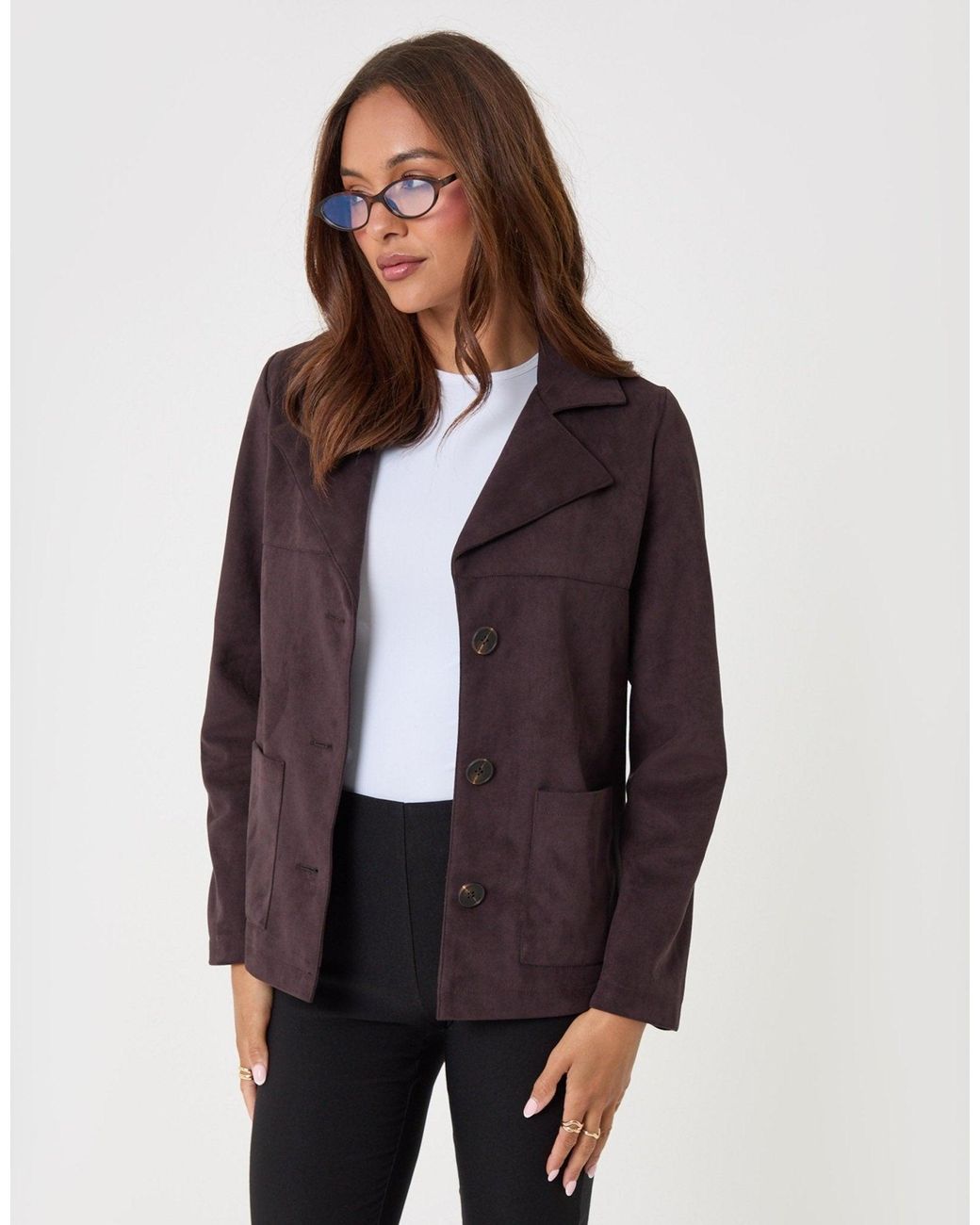 Threadbare Purple Faux Suede Blazer