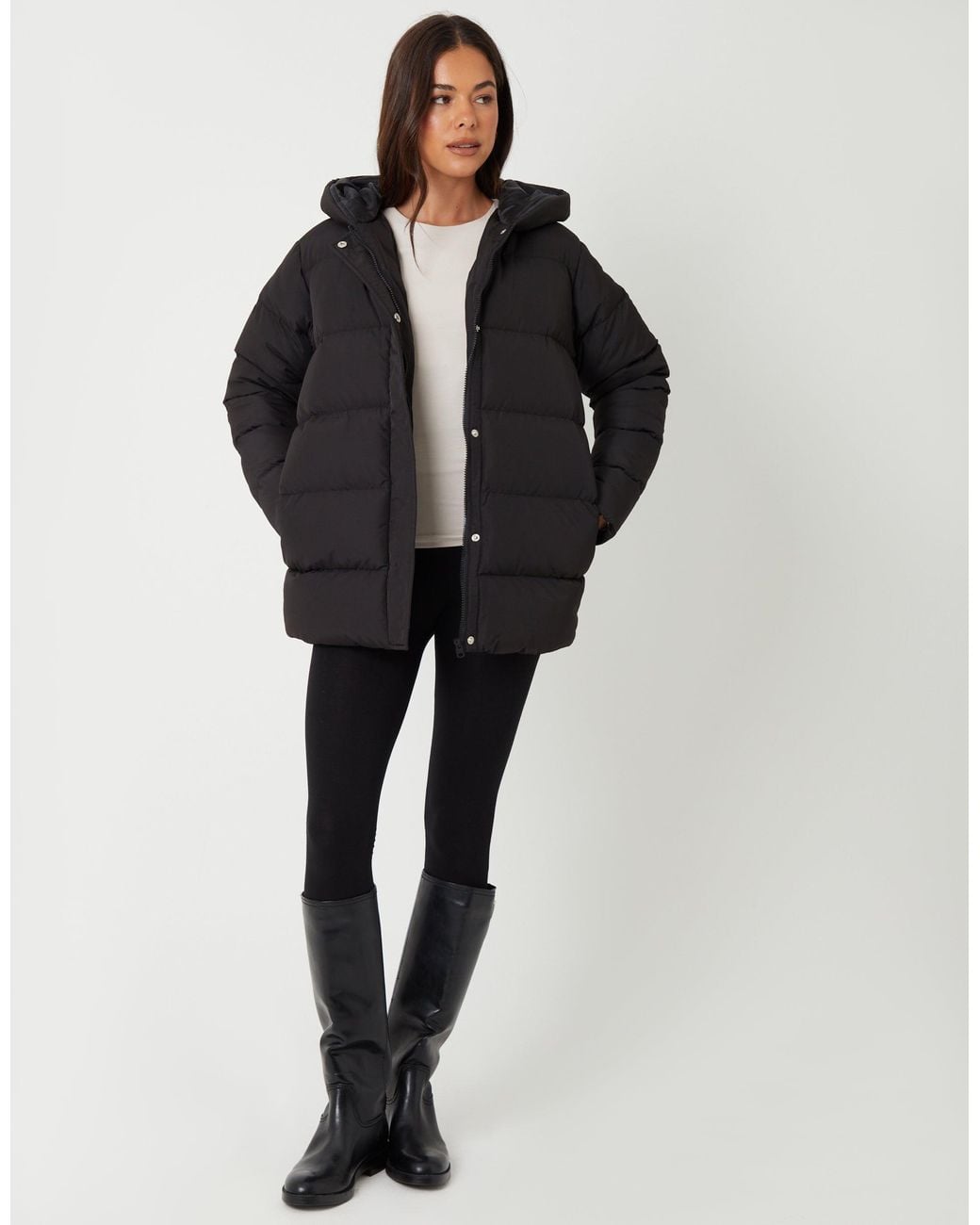Threadbare Black Puffer Jacket