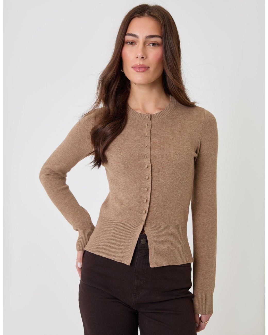 Threadbare Blue Crew Neck Compact Knitted Cardigan