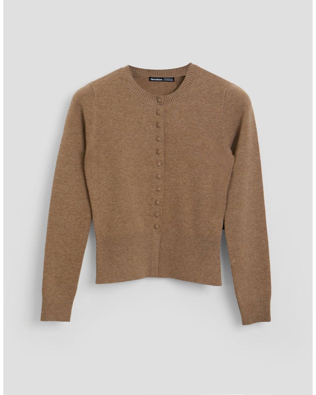 Threadbare Blue Crew Neck Compact Knitted Cardigan