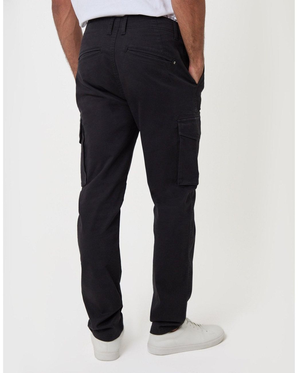 Threadbare Black The Everyday Slim Fit Cargo Trousers for men