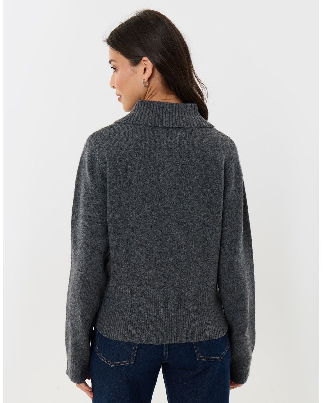 Threadbare Gray Polo Button Up Cardigan