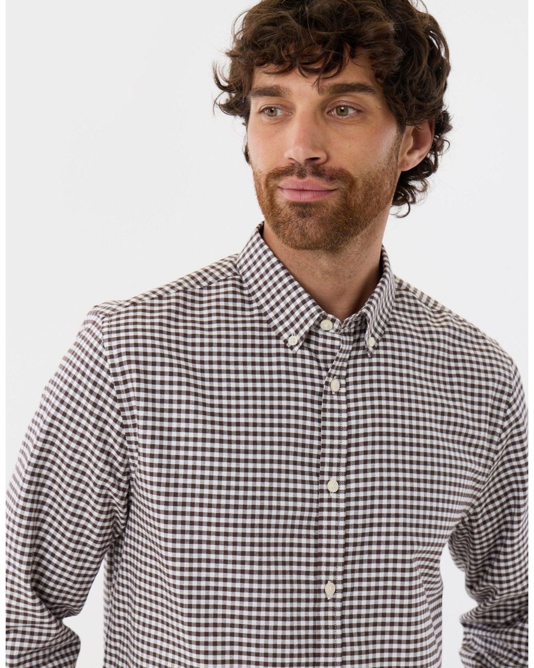 Threadbare Gray Regular Fit Cotton Oxford Shirt for men