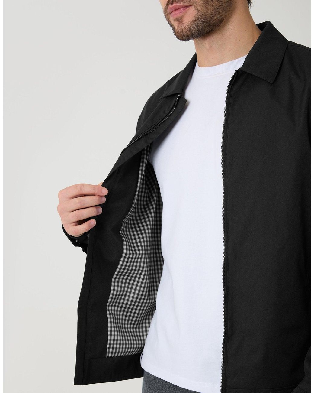 Threadbare Blue Showerproof Lightweight Collared Zip Through Jacket for men