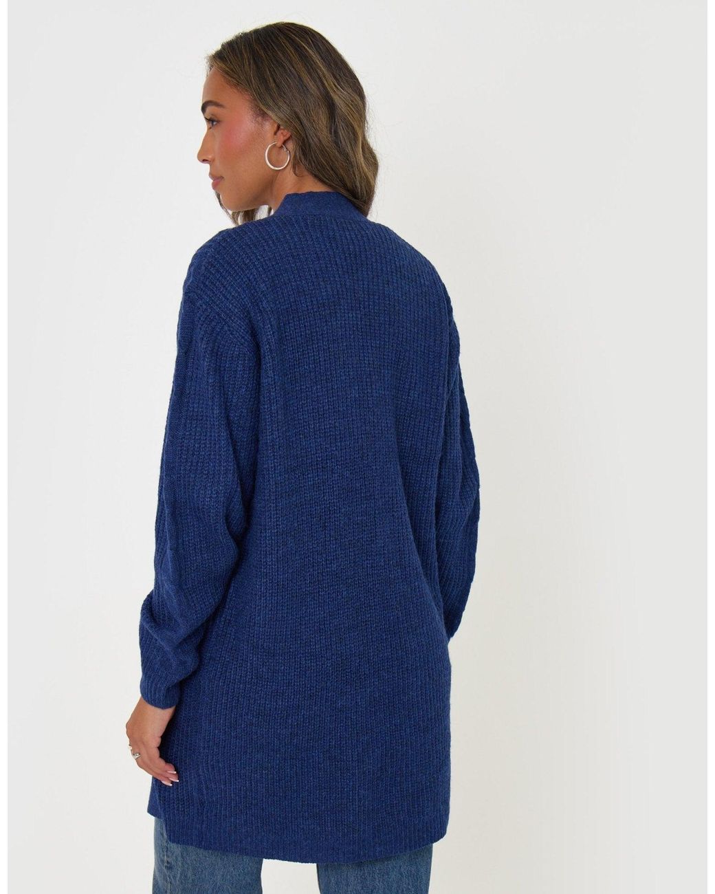 Threadbare Blue Cable Knit Cardigan