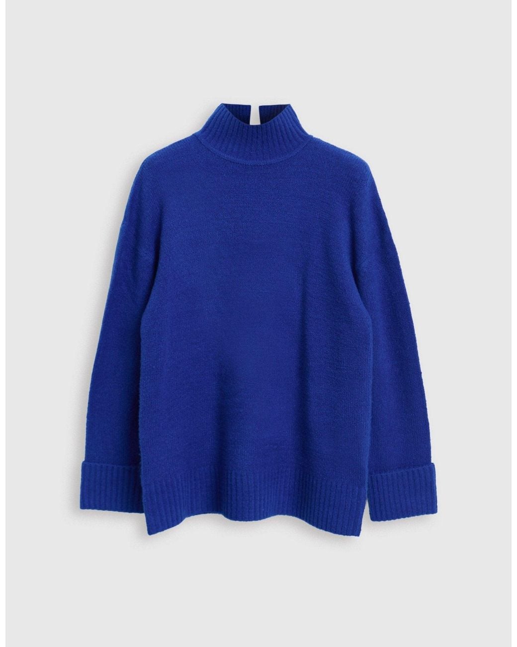 Threadbare Blue Relaxed Fit Funnel Neck Jumper