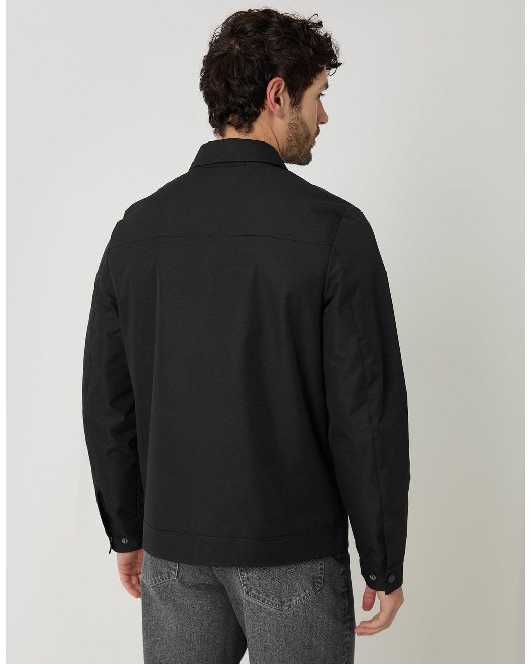 Threadbare Blue Showerproof Lightweight Collared Zip Through Jacket for men