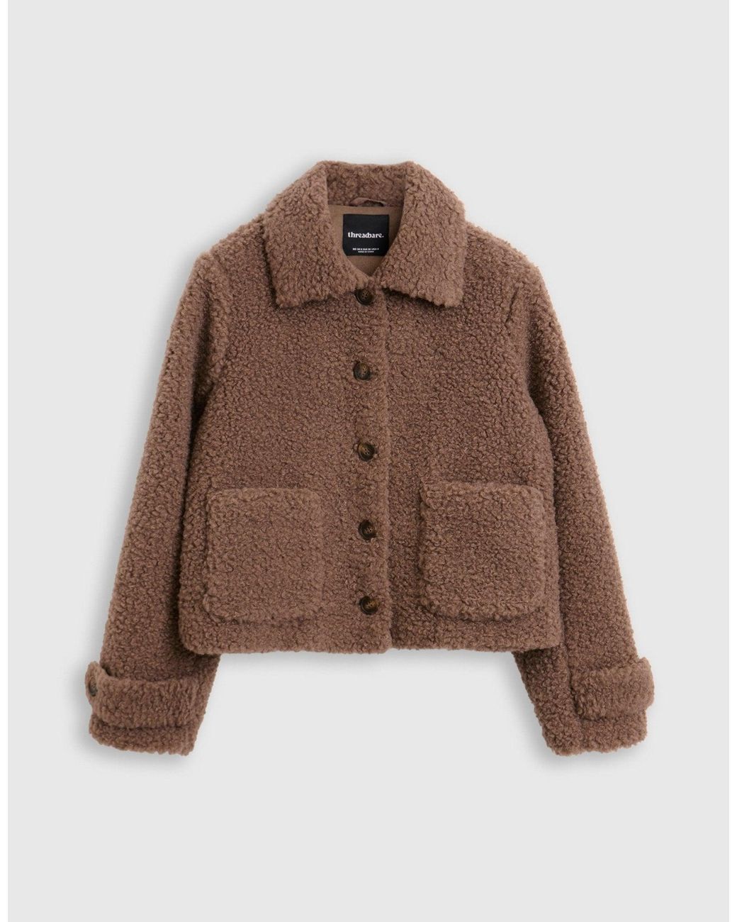 Threadbare Multicolor Borg Cropped Jacket