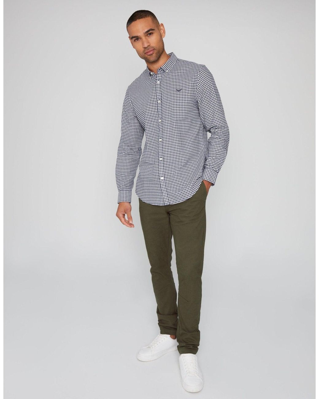 Threadbare Gray Cotton Long Sleeve Shirt for men