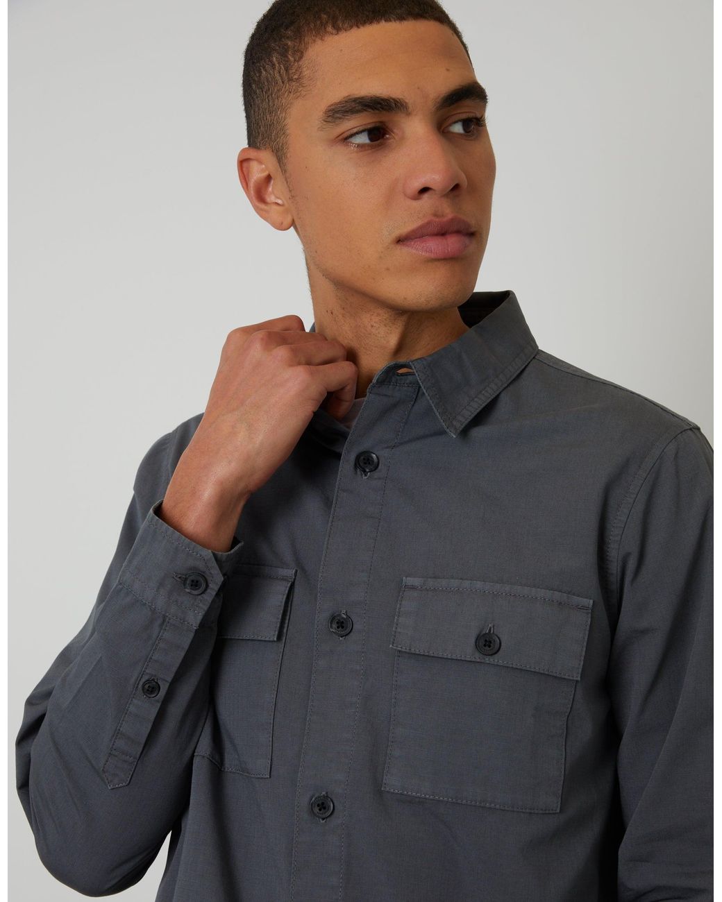 Threadbare Blue Lightweight Shacket for men