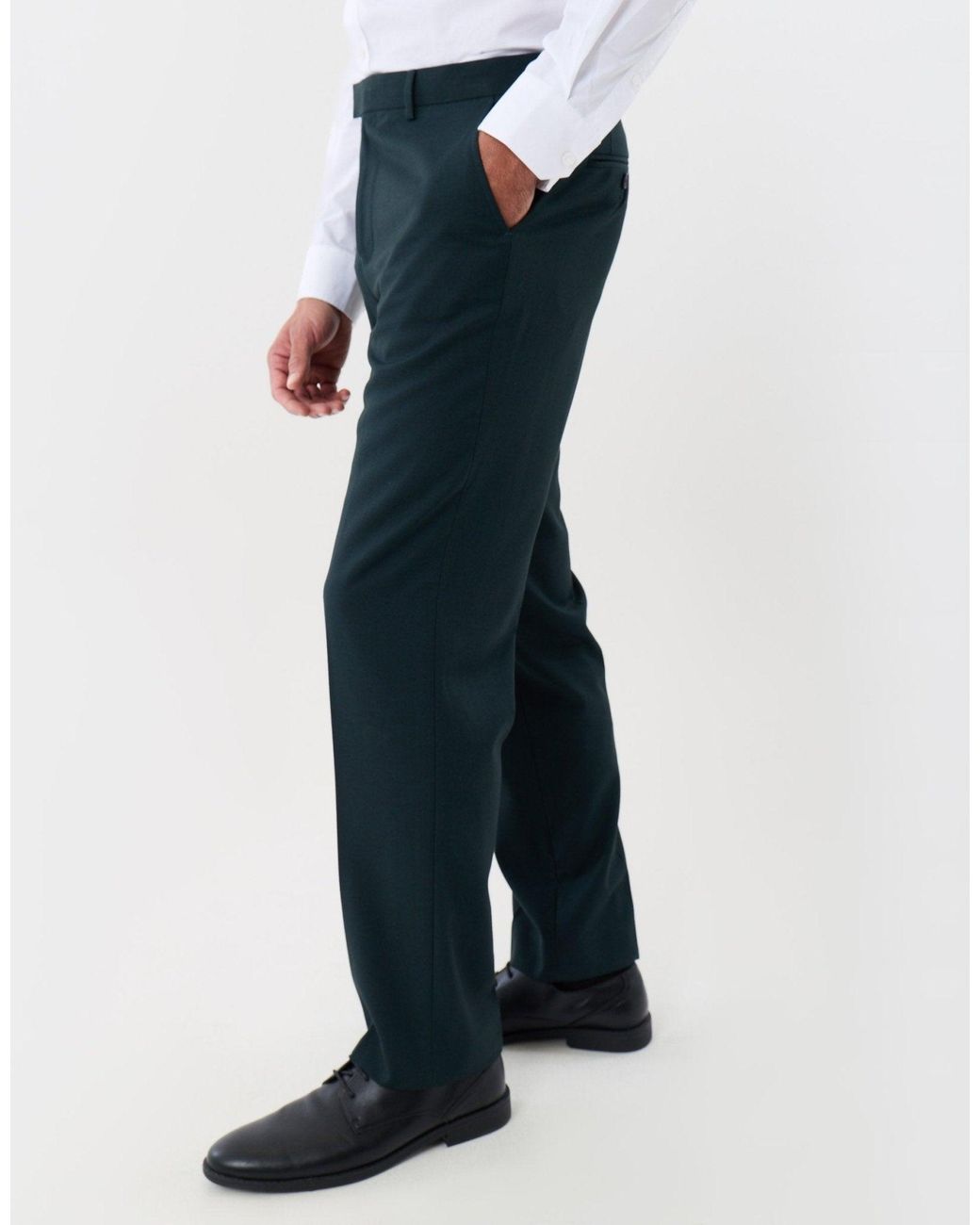 Threadbare Black Tailored Fit Suit Trousers for men