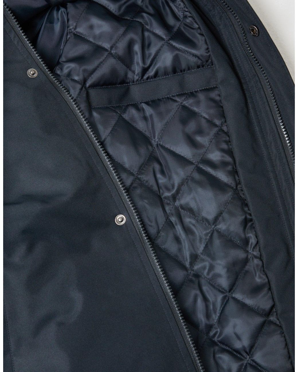 Threadbare Blue Longline Showerproof Funnel Neck Coat for men