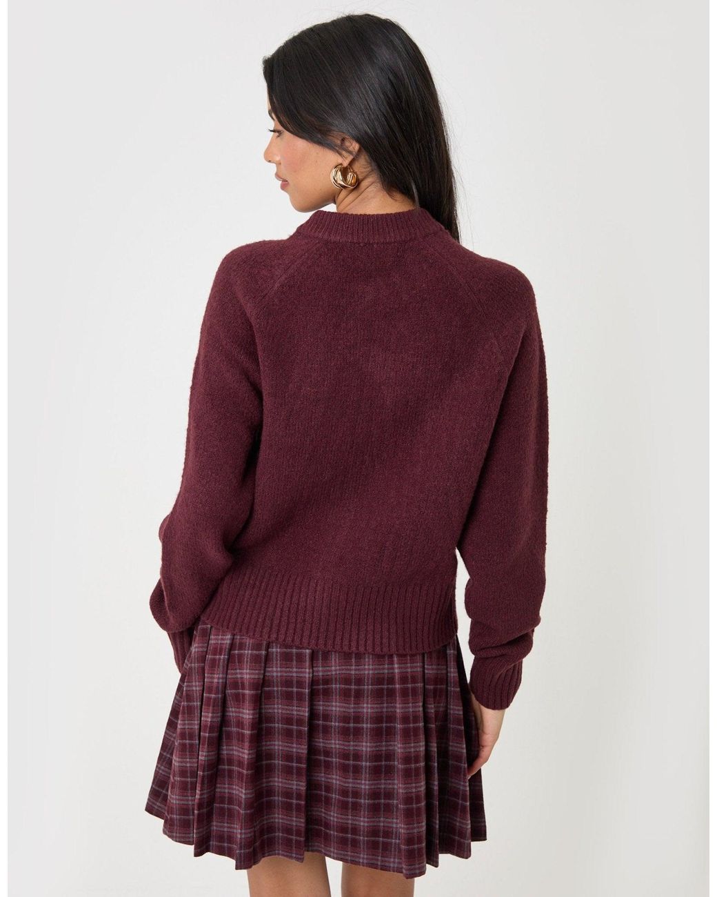 Threadbare Red The Relaxed Knitted Cardigan