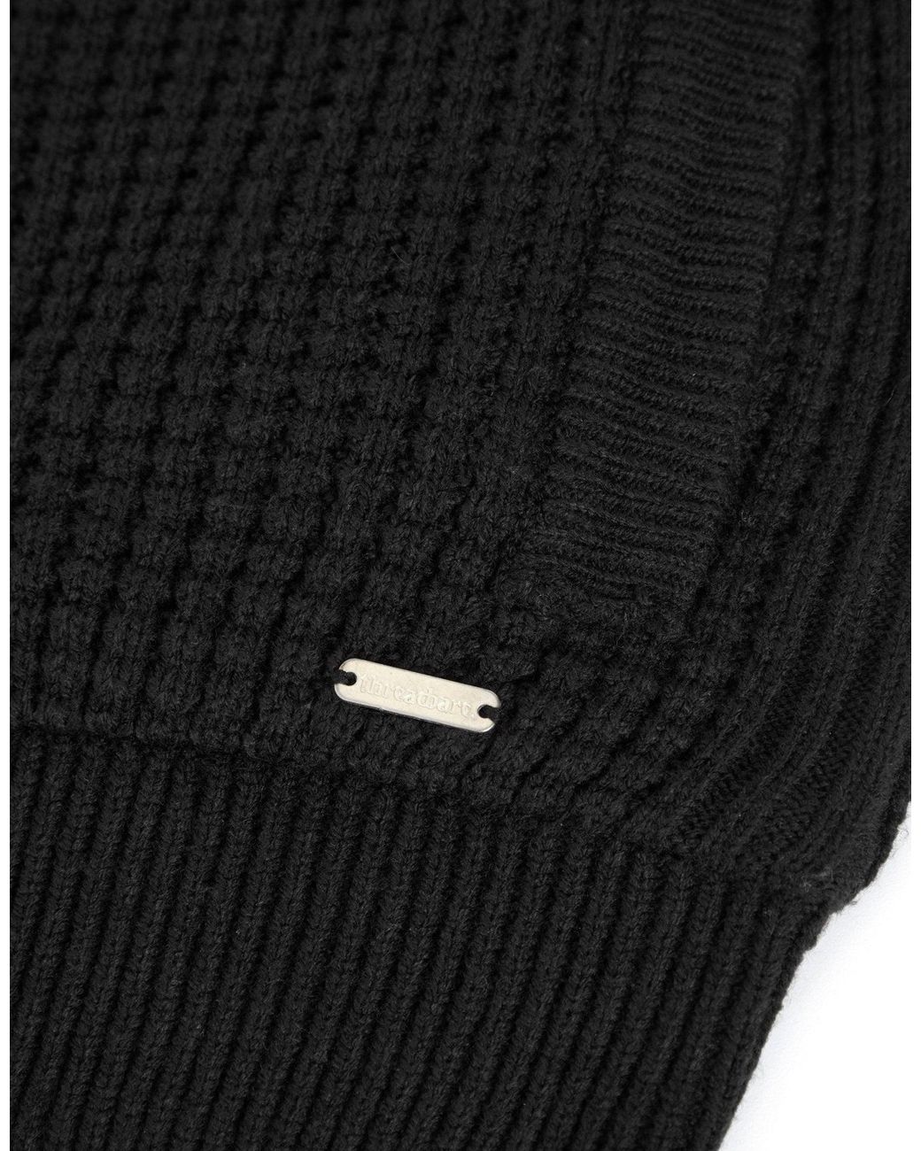 Threadbare Black Zip Up Microfleece Lined Cardigan for men