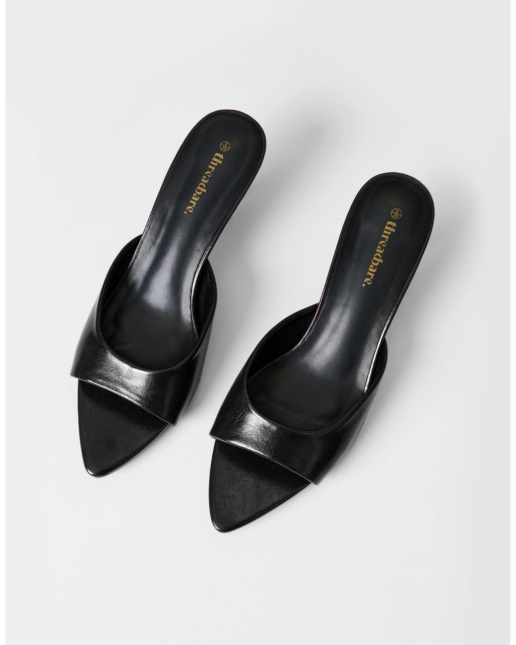 Threadbare Natural Open Toe Kitten Heels