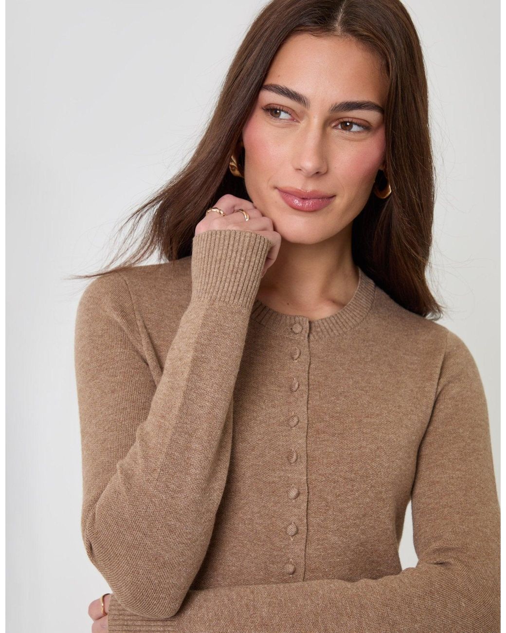 Threadbare Blue Crew Neck Compact Knitted Cardigan
