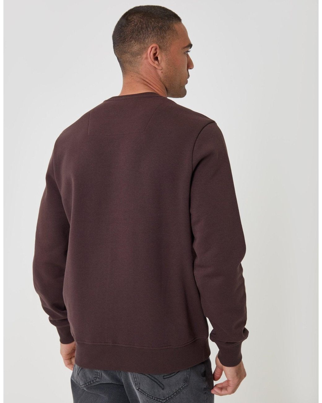 Threadbare Purple The Essential Cotton Rich Crew Neck Sweatshirt for men