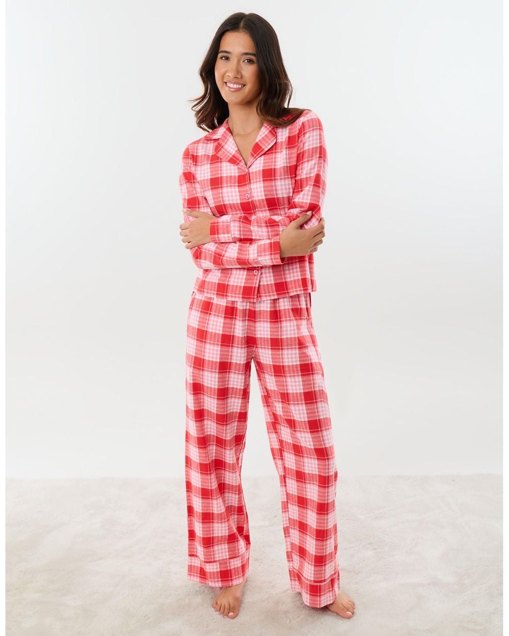 Threadbare Pink Cotton Button Up Pyjama Set