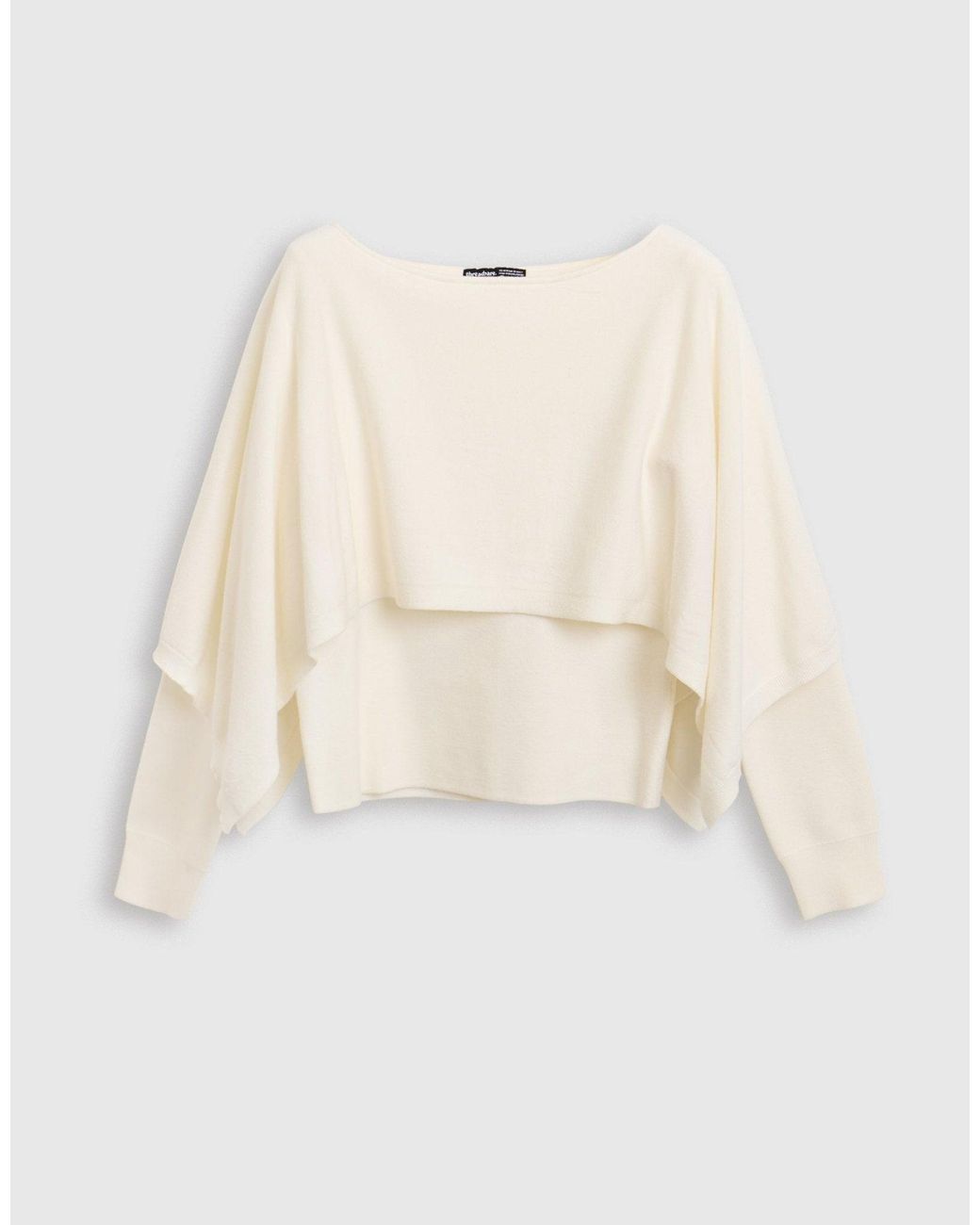 Threadbare White Long Sleeve Cape Top