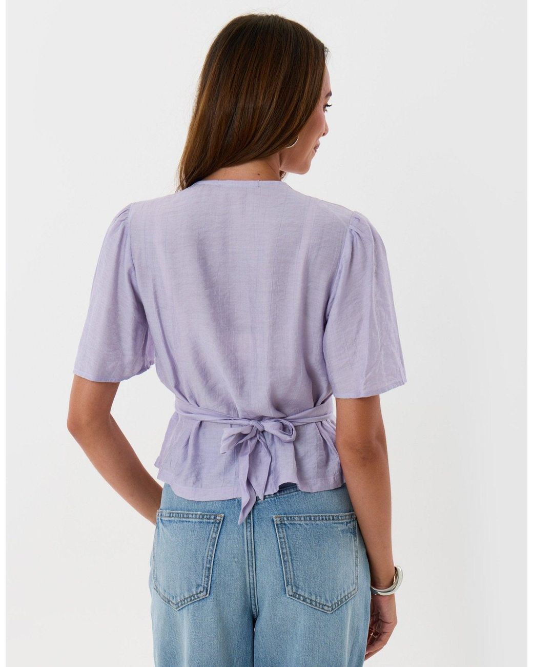 Threadbare Purple Flutter Sleeves Top