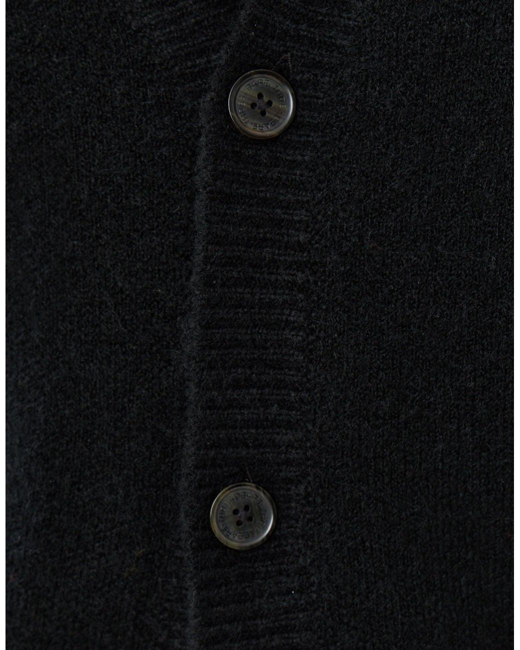 Threadbare Black Relaxed Fit Wool Blend V Neck Cardigan for men