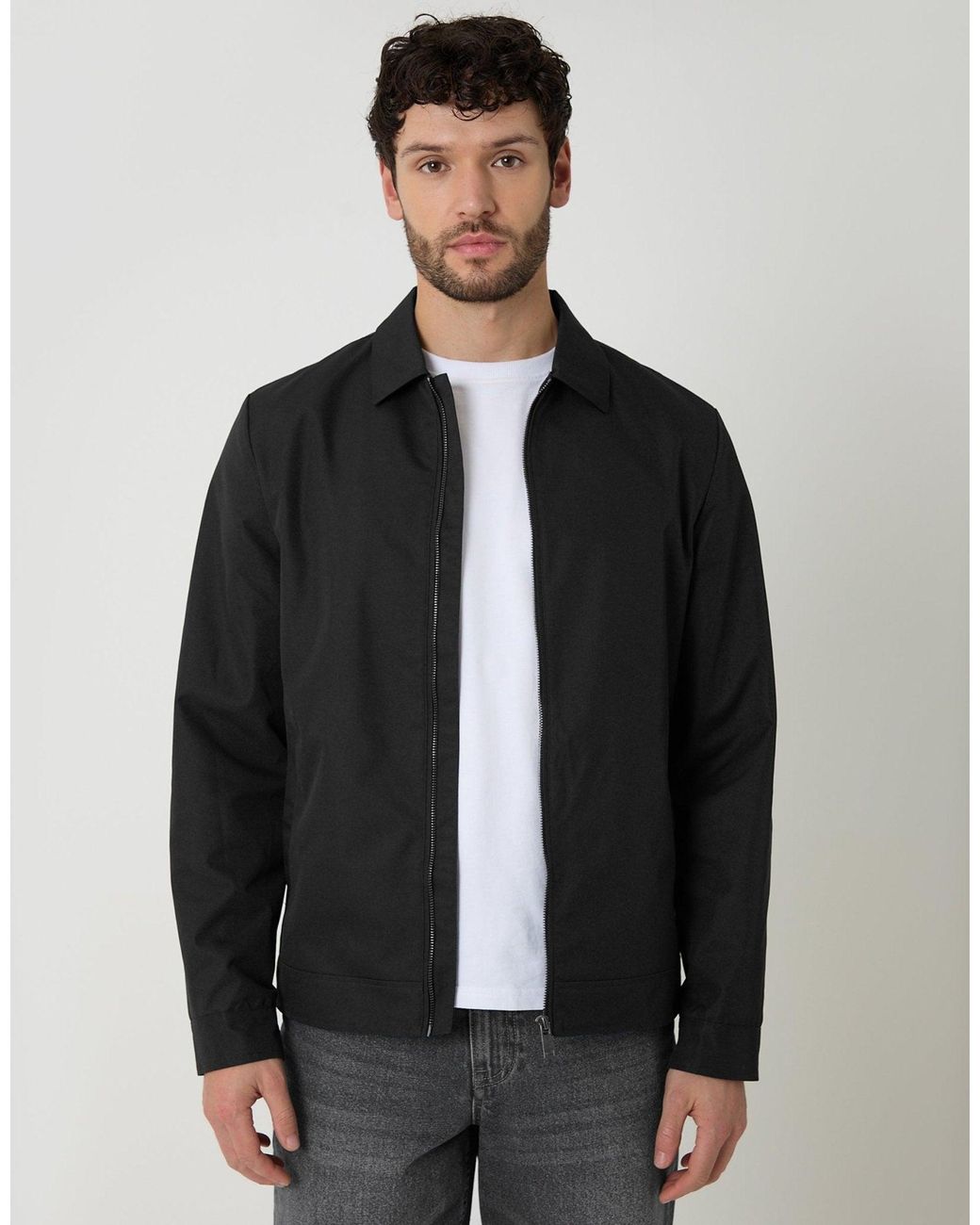 Threadbare Blue Showerproof Lightweight Collared Zip Through Jacket for men