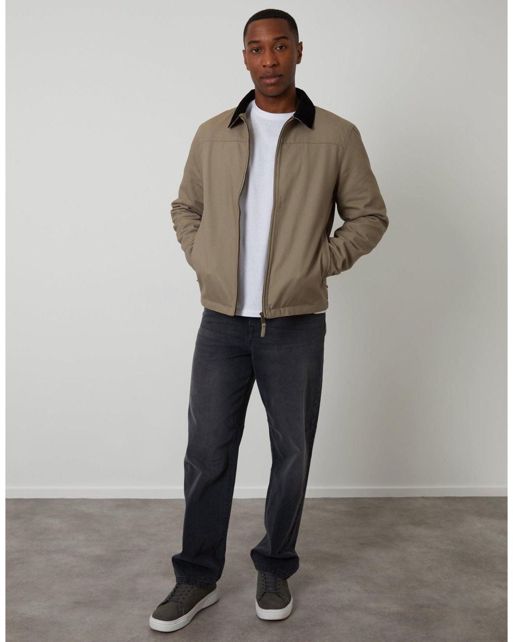 Threadbare Brown Zip-Through Lightweight Jacket With Quilting for men