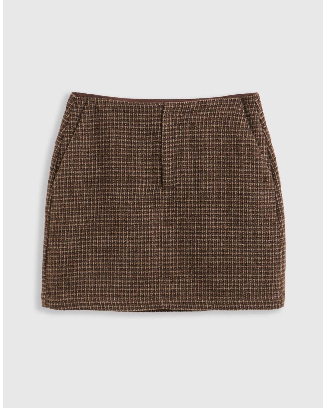 Threadbare Brown Tweed Mini Skirt