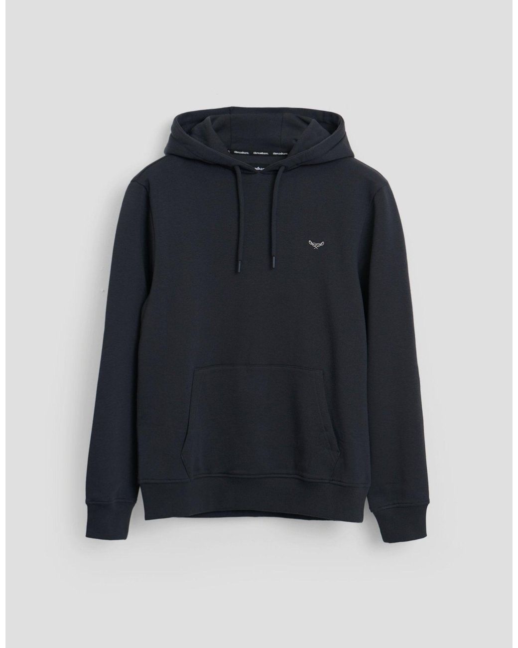 Threadbare Blue The Essential Cotton Rich Overhead Hoodie for men
