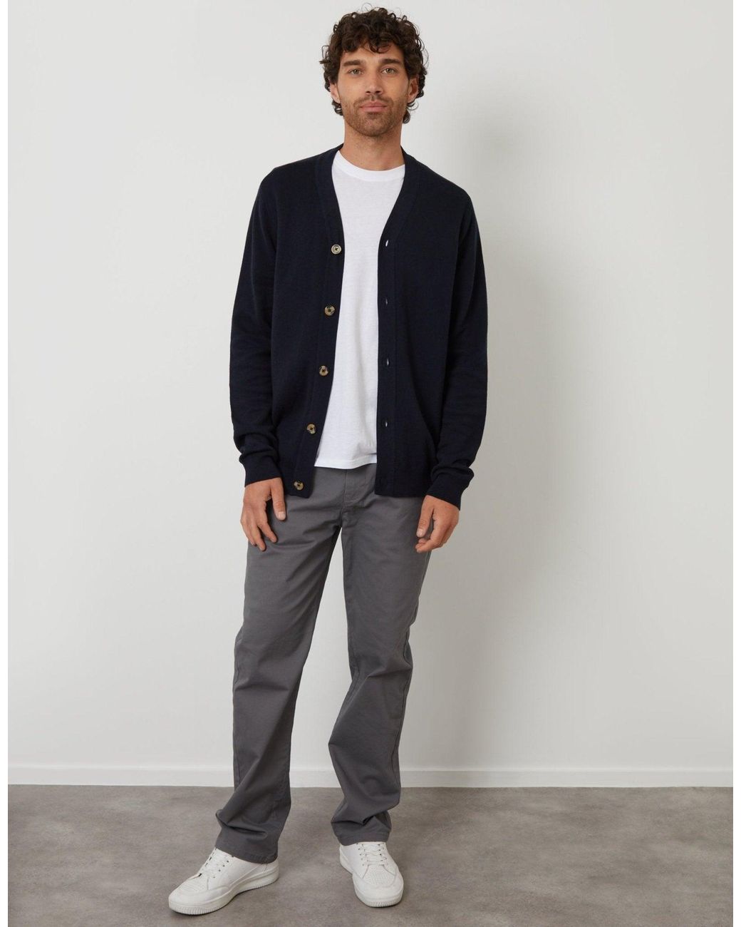 Threadbare Blue Knitted Cardigan for men